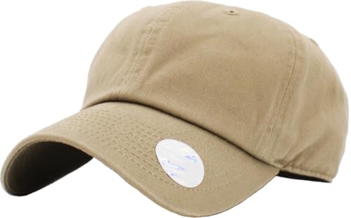 KBETHOS® Classic Washed Cotton Baseball Cap - color: Khaki